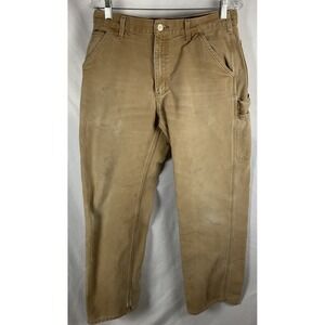 Carhartt B11 Loose Fit Brown Duck Work Pants Men's 32x34 USA Made Utility